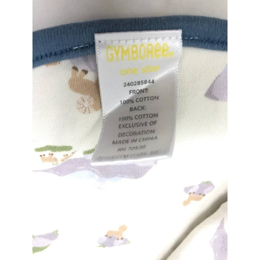 Gymboree Receiving Baby Blanket Blue Mountain Goat Embroidered‎ Cotton VTG 2006